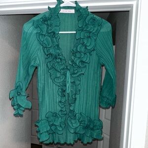 Green Ruffled Blouse